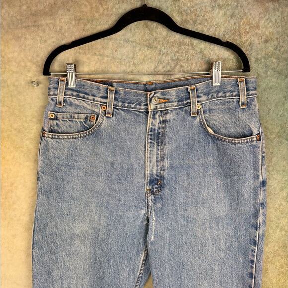 VTG 90s Levis 512 Denim Jeans Mens Sz 36x32 Blue Slim Fit Tapered Leg Med Wash - Picture 7 of 9